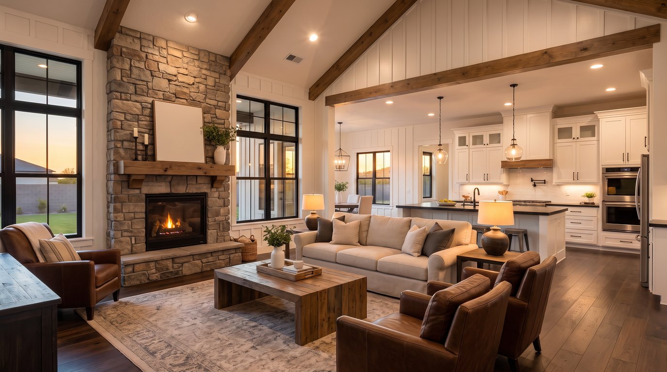 The living room of a New Mexico rental